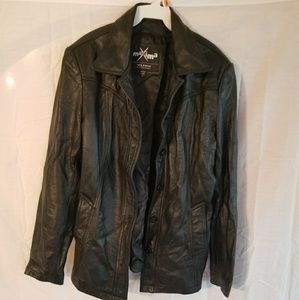 Vintage Black Leather Jacket by Maxima
